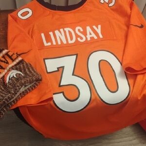 Nike Orange Football Jersey and Beanie Set